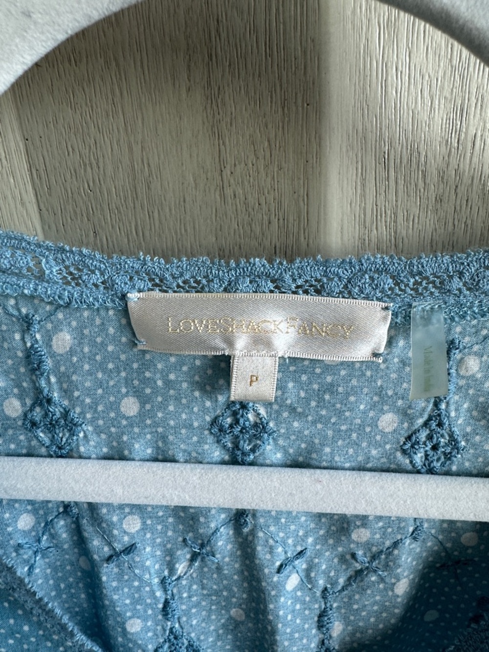 LoveShackFancy Powder Blue Polka Dot Dress - Picture 2 of 5